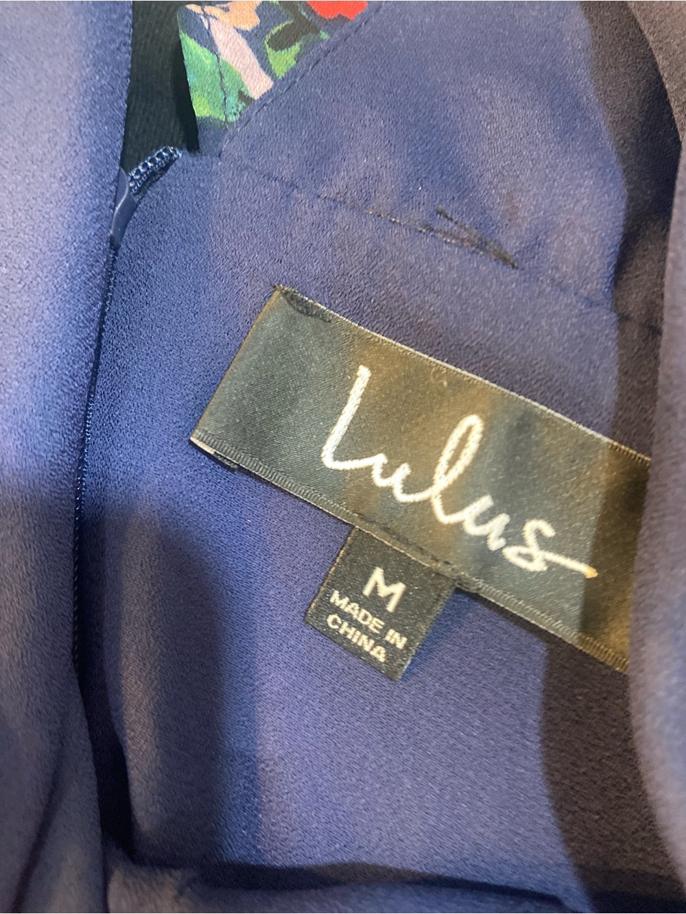 Lulu's Navy Floral Dress with Multicolor Print - Picture 4 of 5